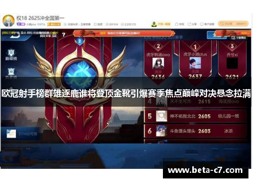 欧冠射手榜群雄逐鹿谁将登顶金靴引爆赛季焦点巅峰对决悬念拉满
